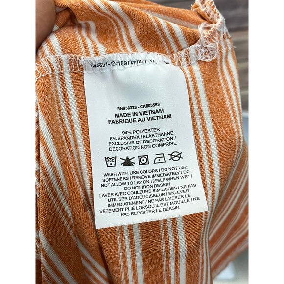 Nike Golf Polo Shirt Men's Large White Orange Striped Short Sleeve - Picture 9 of 11